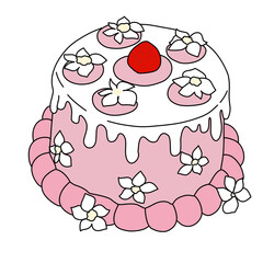 vector illustration of a cake