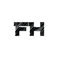 Obraz premium FH monogram logo design letter text name symbol monochrome logotype alphabet character simple logo