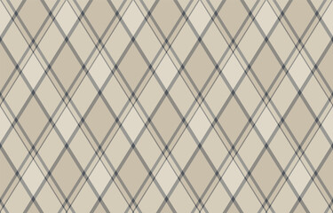 Argyle pattern of geometric rhombus. Harlequin check wallpaper design. Classic diamond shaped textile material for web background, print fabric clothing, sweater, wrapping paper, gift card, invitation