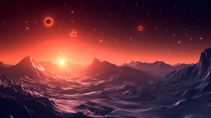 A breathtaking cosmic landscape revealing luminous filaments and distant stars. Luminous Filaments. Illustration