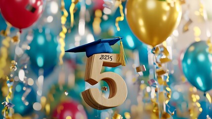 Celebration background for fifth grade graduation