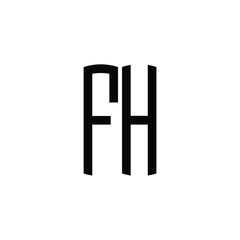 FH monogram logo design letter text name symbol monochrome logotype alphabet character simple logo