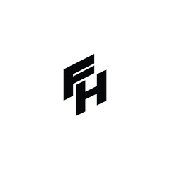 FH monogram logo design letter text name symbol monochrome logotype alphabet character simple logo