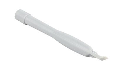 plastic spatula for disassembling the case of phones and laptops, isolated from the background