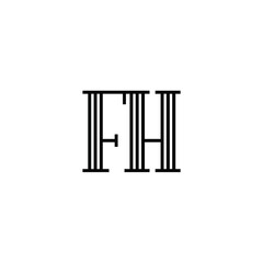 FH monogram logo design letter text name symbol monochrome logotype alphabet character simple logo