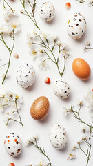 Obraz premium Decorative Eggs Surrounded by Delicate Flowers