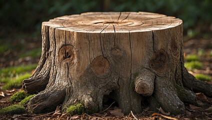 Obraz premium A Charming Tree Stump Isolated on a White Background for Rustic Home Decor