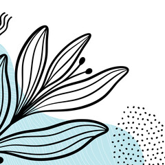 Fototapeta premium Beauty Leaf Corner Border Illustration