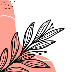 Obraz premium Beauty Leaf Corner Border Illustration