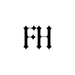 FH monogram logo design letter text name symbol monochrome logotype alphabet character simple logo