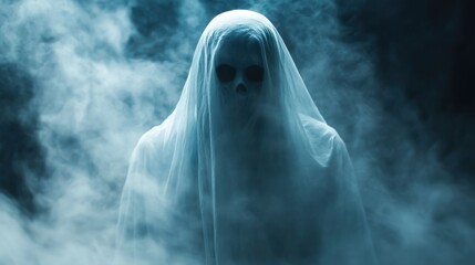 Fototapeta premium Ghostly Figure in Smoky Haze