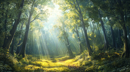 Obraz premium sunset in the forest