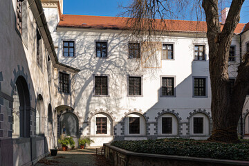 Courtyard of the Franciscan church in Bratislava, Slovakia