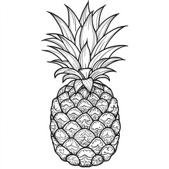 Obraz premium A detailed illustration of a pineapple, showcasing its unique texture and shape.
