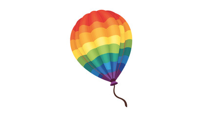Fototapeta premium Colorful rainbow hot air balloon illustration, cheerfulness and freedom
