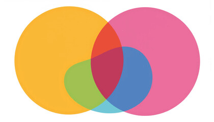 Obraz premium Abstract overlapping circles in rainbow colors, symbolizing unity