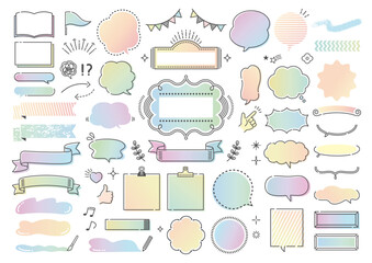 ポップな吹き出しと飾りのイラストセット