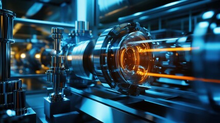 Quantum Machine Glowing under Swirling Light Project