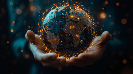 Business with technology, high technology for future. Generative AI Illustration.