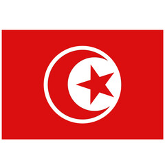 Tunisia Flag - Colorful illustration of the Flag of Tunisia