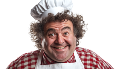 Cheerful chef, cut out. Isolated on a transparent background.