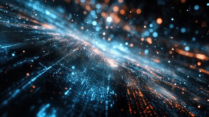 Obraz premium AI-powered Quantum Simulation Running on Transparent Surface