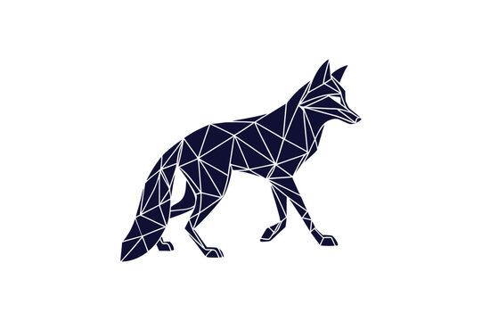 fox with geometric shape triangular shape vector art illustration