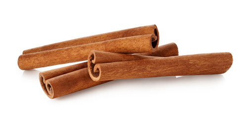 Cinnamon sticks isolated on white background