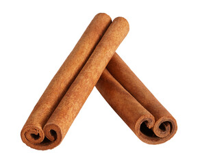 Cinnamon sticks isolated on white background