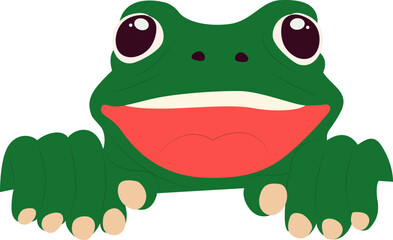 Happy Green Frog Cartoon
