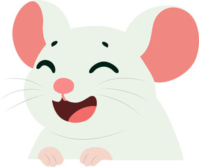 Happy White Mouse Cartoon