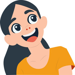 Happy Girl Cartoon Illustration
