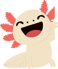 Happy Cartoon Axolotl