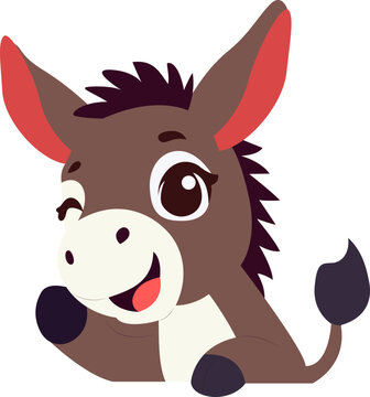 recommend clip art: Cute Cartoon Donkey Winking