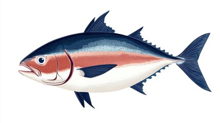A detailed anatomy chart of a tuna fish
