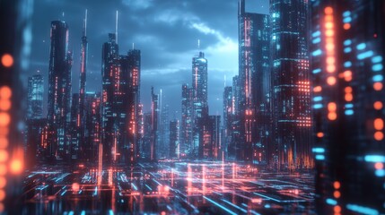 Fototapeta premium Quantum AI Processing Massive Datasets for Futurist Features