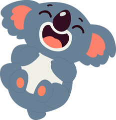 Happy Koala Cartoon Illustration