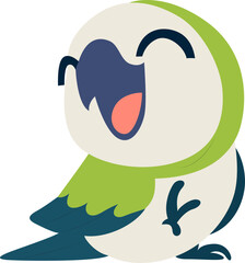 Obraz premium Happy Green Bird Cartoon