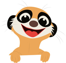 Happy Cartoon Meerkat Animal