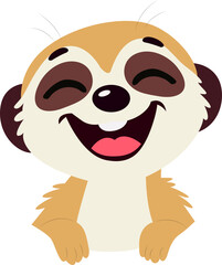 Happy Cartoon Meerkat Smiling