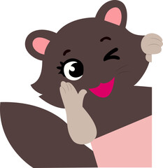 Winking Cartoon Beaver Thumbs