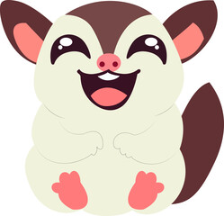 Happy Cartoon Sugar Glider Image