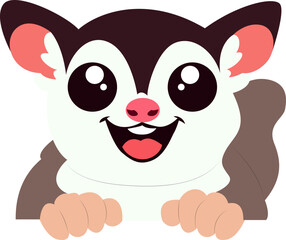 Happy Sugar Glider Cartoon Image