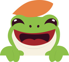 Happy Green Frog Cartoon