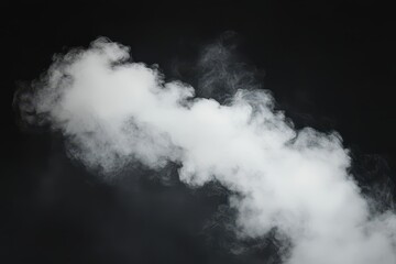 Fototapeta premium White Smoke Wisps on Dark Background for Creative Projects