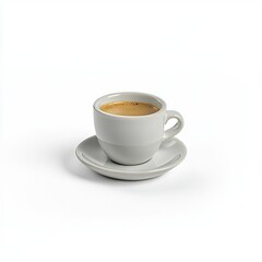 Obraz premium Espresso cup, cafe, morning coffee, white background, breakfast