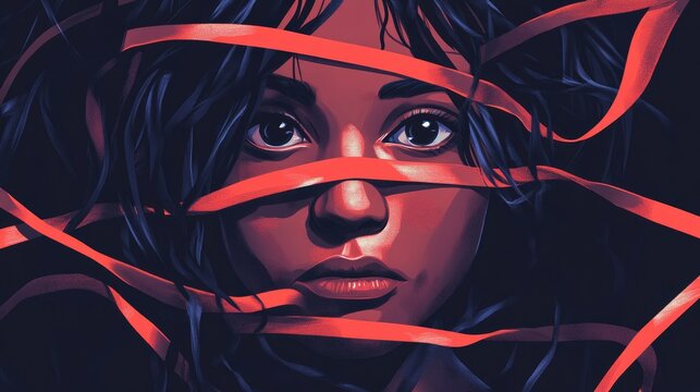 Human Trafficking Awareness. Support Day with Ribbon Design in Awareness Campaign