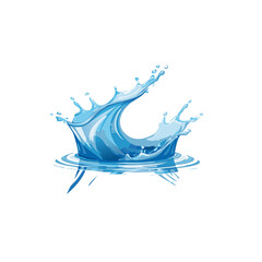Transparent vector water splash and wave on light background,Crown water Liquid splash transparent,Water splashes with droplets, swirling and flowing on a white background. Suitable for refreshing, cl