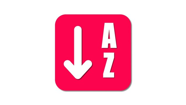 Clean and modern alphabetical order icon featuring A to Z arrangement, symbolizing organization, clarity, and structure for digital use.