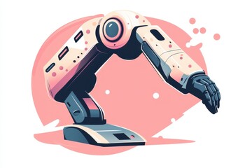 Robotic Arm with Modern Design and Abstract Background